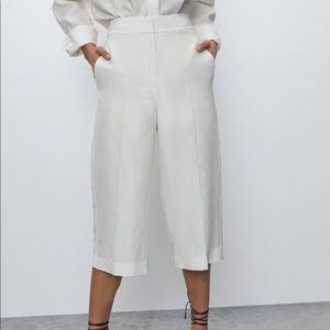 ARITZIA BABATON TAHOMA LINEN CULOTTES WHITE